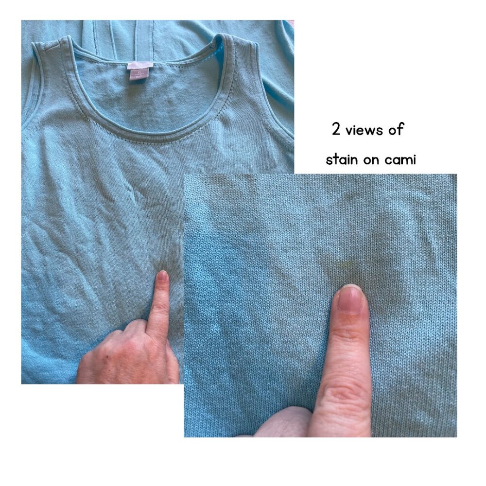 Chicos cardigan sweater button plus cami aqua blue  size 0 and 1 *READ* med set - Picture 3 of 12